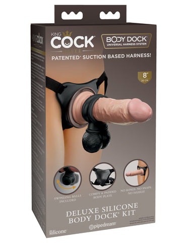 King Cock Elite Deluxe Silicone Body Dock Strap On Kit - Realistic Dildos