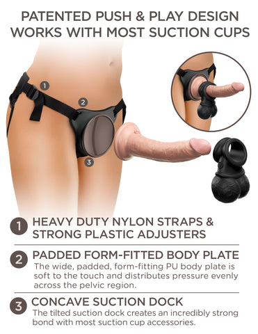 King Cock Elite Ultimate Vibrating Silicone Body Dock Kit - Realistic Dildos