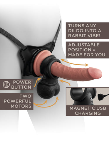 King Cock Elite Ultimate Vibrating Silicone Body Dock Kit - Realistic Dildos