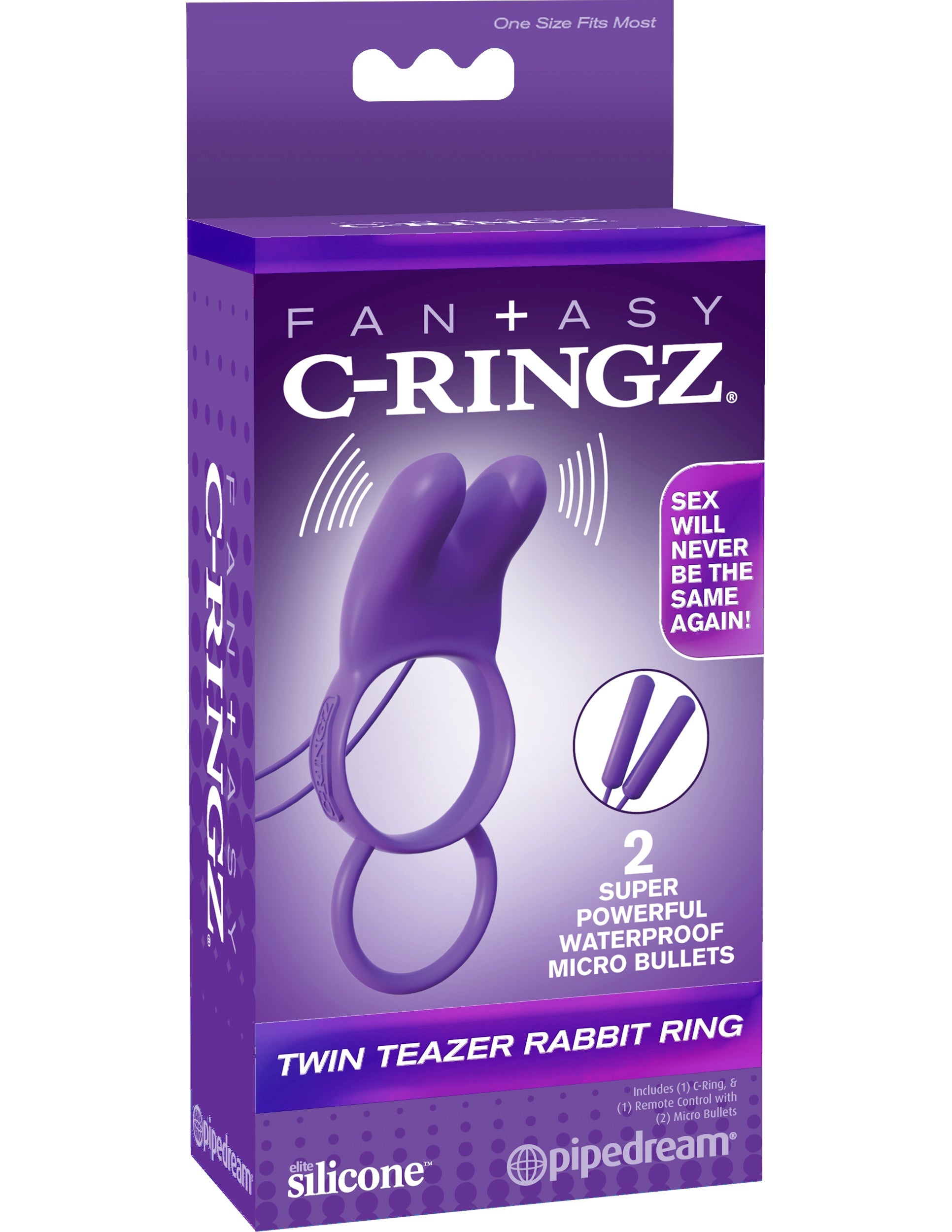 Pipedream Fantasy C-Ringz Twin Teazer Rabbit Cock Ring Vibrating Cock Rings