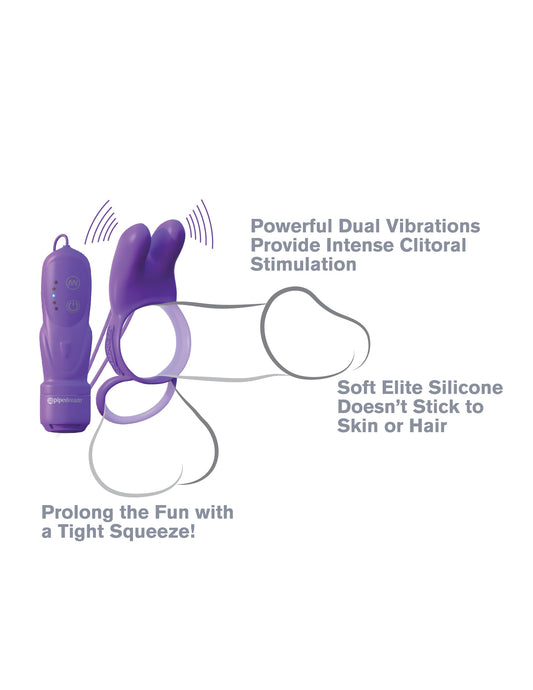 Pipedream Fantasy C-Ringz Twin Teazer Rabbit Cock Ring - Vibrating Cock Rings
