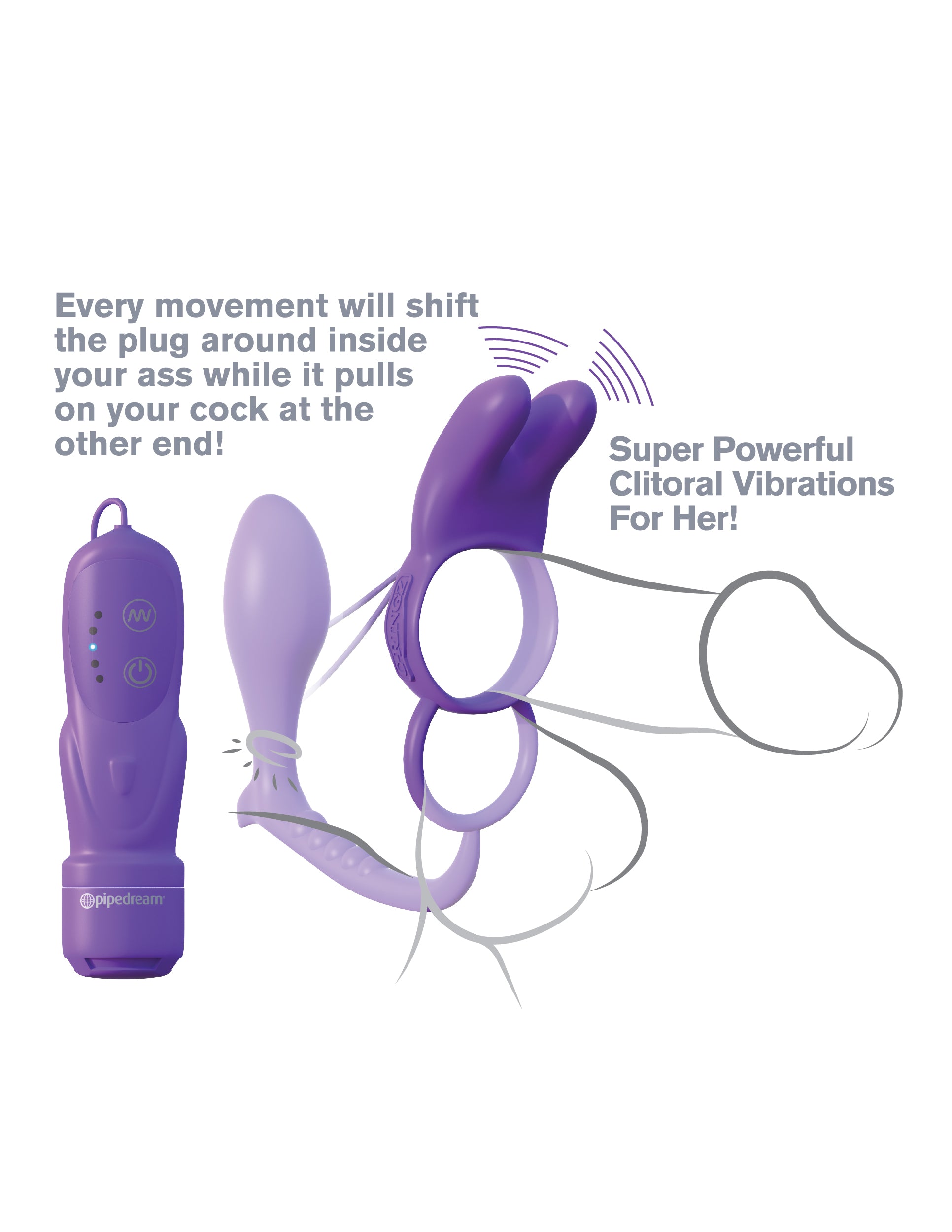 Pipedream Fantasy C-Ringz Ass-Gasm Vibrating Rabbit Ring Cock Rings