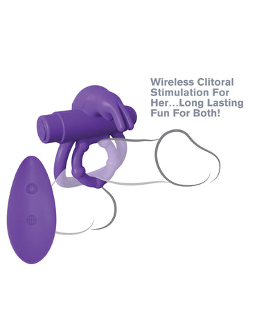 Pipedream Fantasy C-Ringz Remote Control Rabbit Ear Ring - Cock Rings