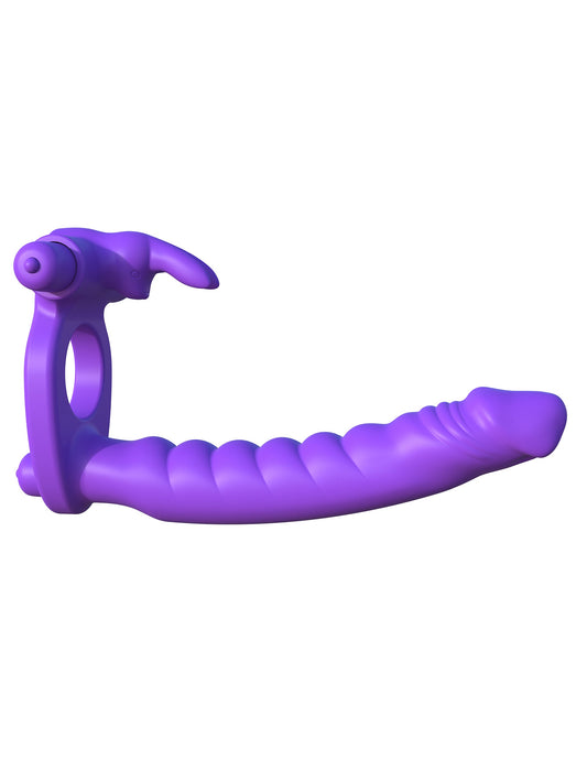 Fantasy C-Ringz Silicone Double Penetrator Rabbit Cock Ring - Vibrating Cock Rings
