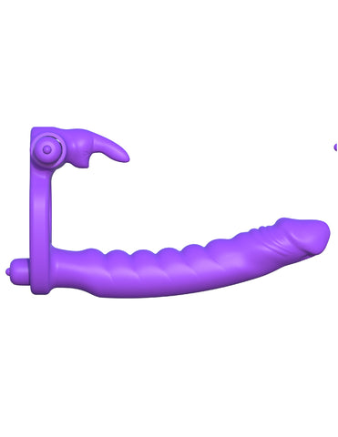 Fantasy C-Ringz Silicone Double Penetrator Rabbit Cock Ring - Vibrating Cock Rings