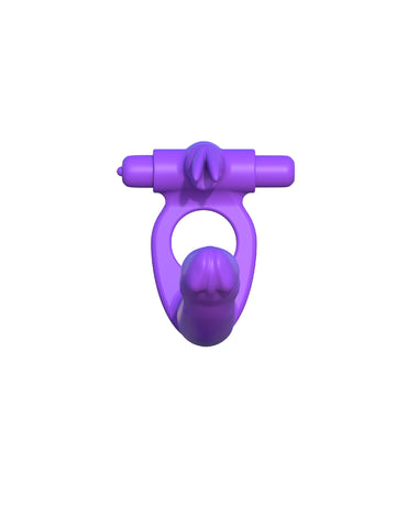 Fantasy C-Ringz Silicone Double Penetrator Rabbit Cock Ring - Vibrating Cock Rings