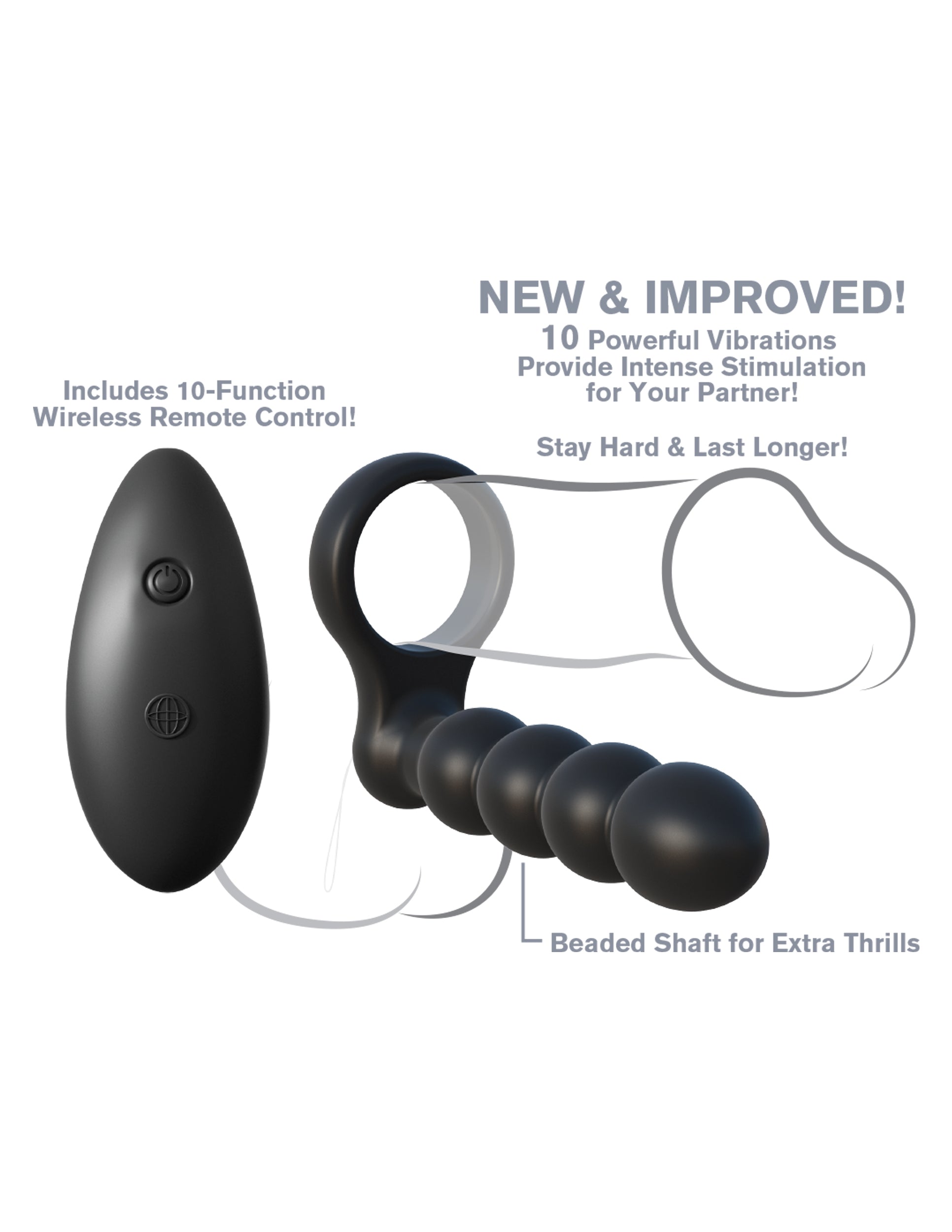 Pipedream Fantasy C-Ringz Remote Control Double Penetrator Vibrating Cock Rings