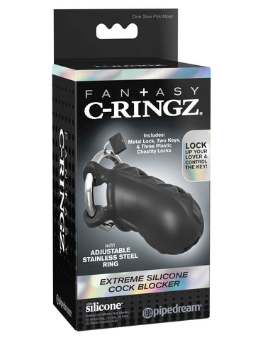 Pipedream Fantasy C-Ringz Extreme Silicone Cock Blocker - Male Chastity