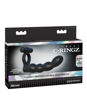 Pipedream Fantasy C-Ringz Posable Partner Double Penetrator - Cock Rings