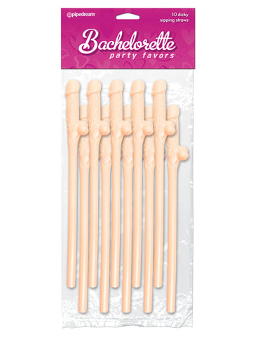 Pipedream Bachelorette Party Dicky Sipping Straws 10 Pack - Sex Games, Coupons and Tricks