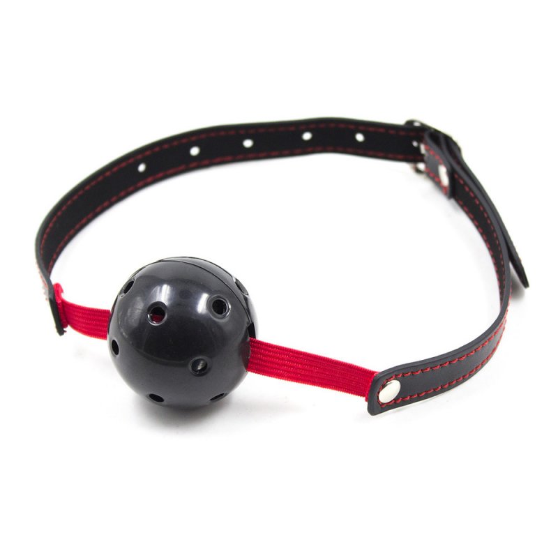 Pin Buckle Breathable O Ring Red & Balck Strap Ball Gag Bondage Gags and Bits