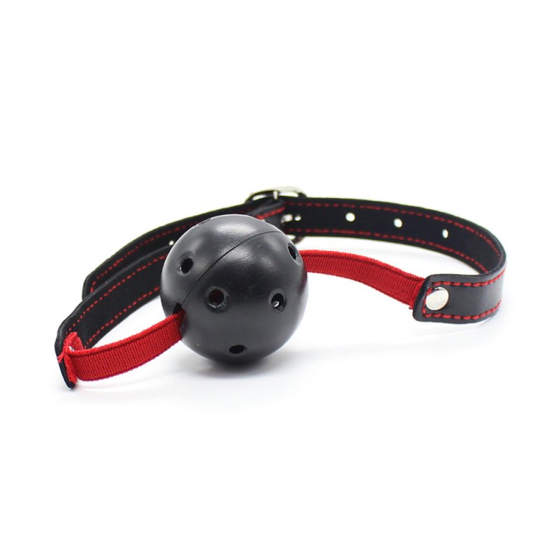 Pin Buckle Breathable O Ring Red & Balck Strap Ball Gag Bondage Gags and Bits