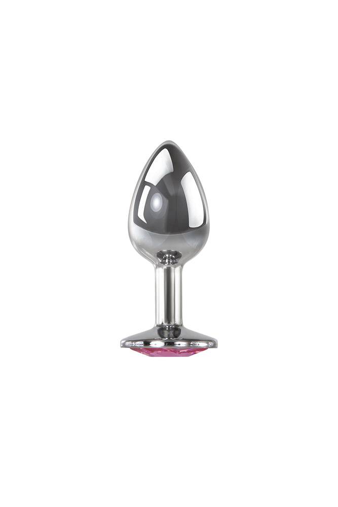 Adam & Eve Metal Butt Plug with Pink Gem Small Butt Plugs