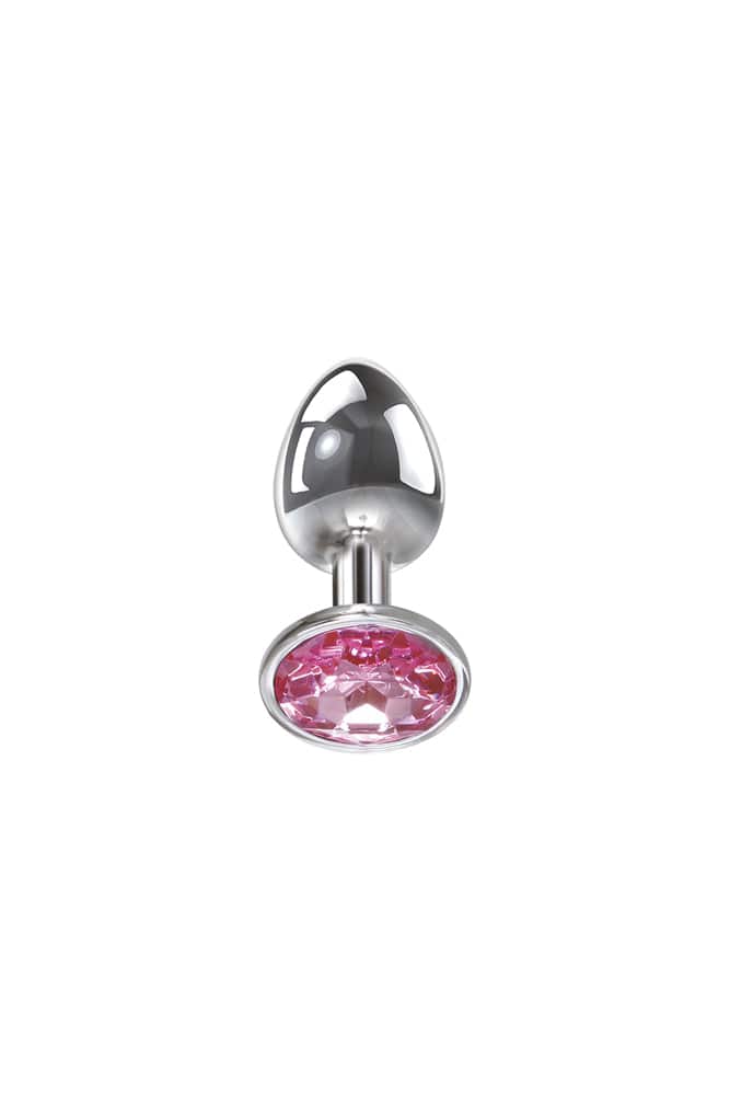 Adam & Eve Metal Butt Plug with Pink Gem Small Pink Butt Plugs