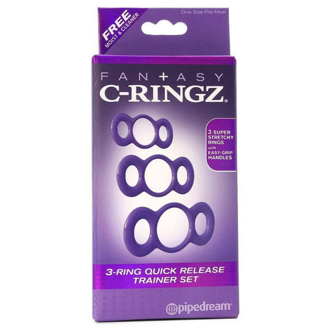 Pipedream Fantasy C-Ringz 3-Ring Quick Release Trainer - Cock Rings