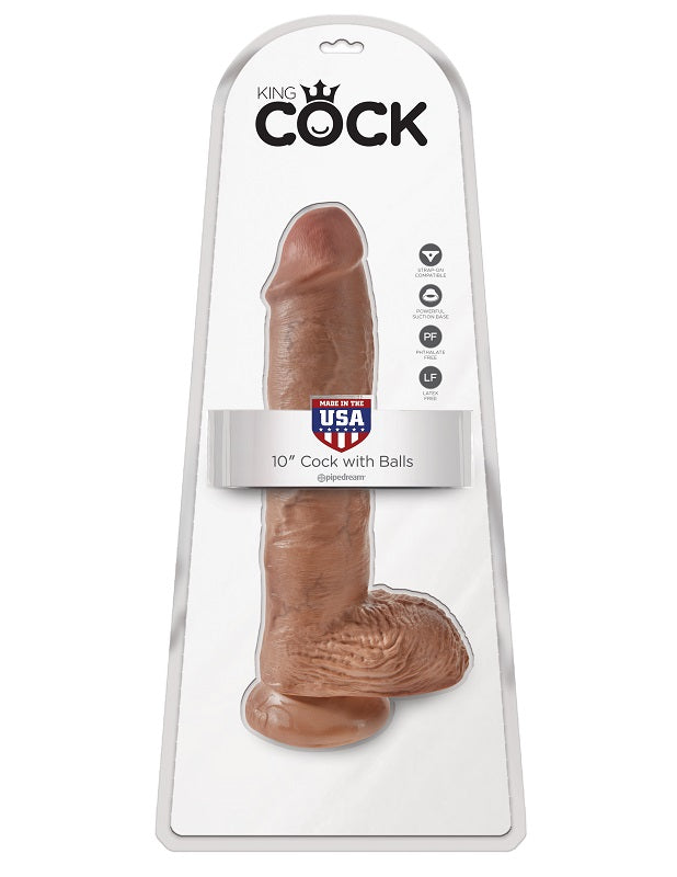 King Cock 10 inch Cock With Balls - Realistic Dildos