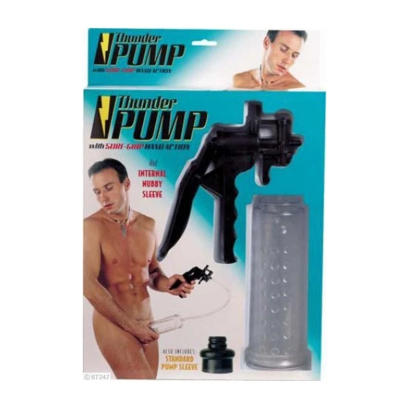 Thunder Pump With Sure Grip Hand Action Penis Pumps And Stretchers