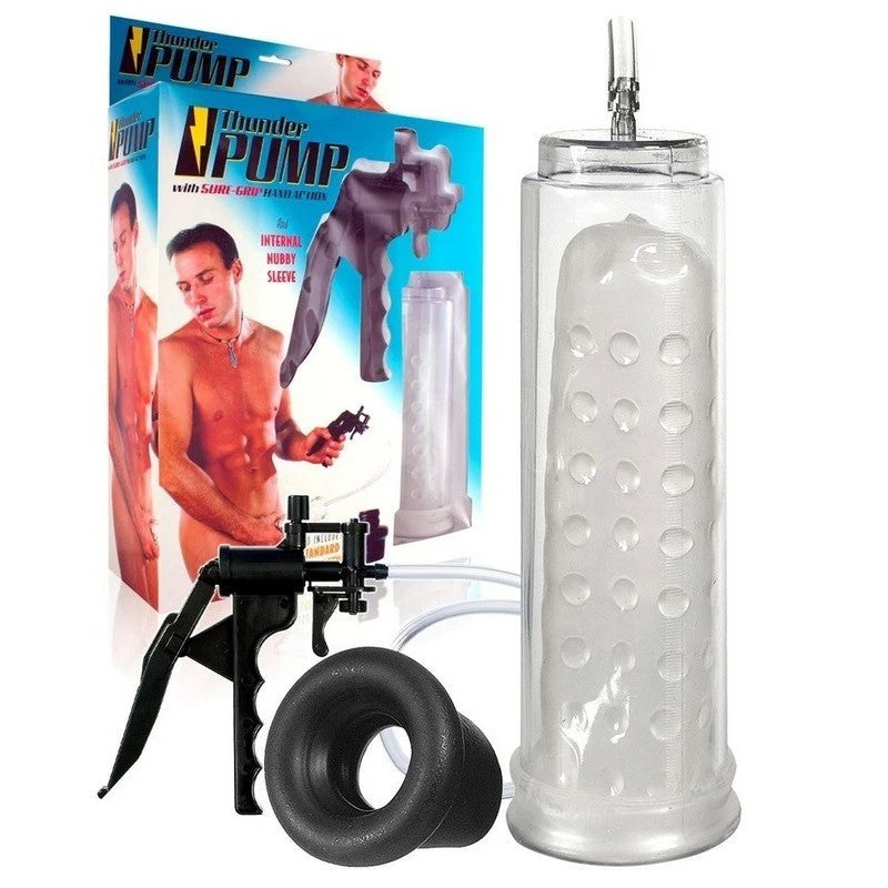 Thunder Pump With Sure Grip Hand Action Penis Pumps And Stretchers