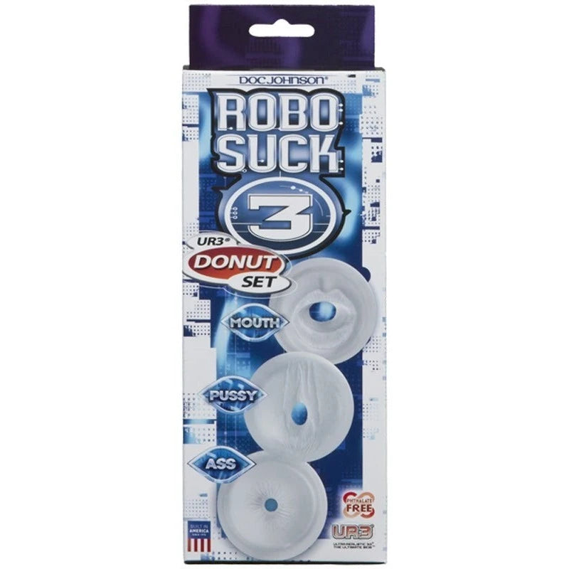 Doc Johnson RoboSuck3 UR3 Male Masturbator Donut Set Pumps, Extenders and Sleeves