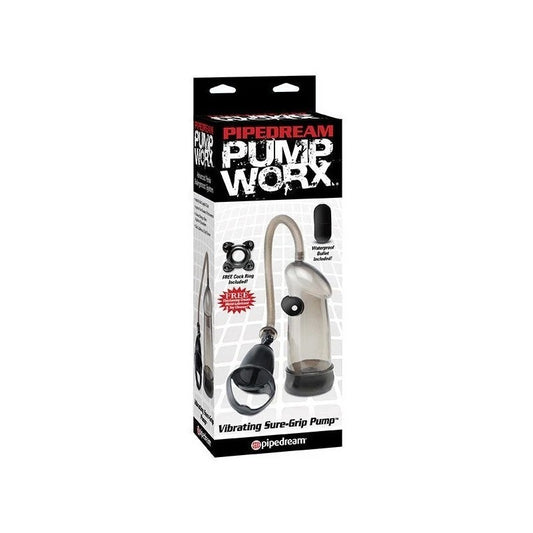 Pump Worx Vibrating Sure-Grip Penis Enlargement Pump - Pumps, Extenders and Sleeves