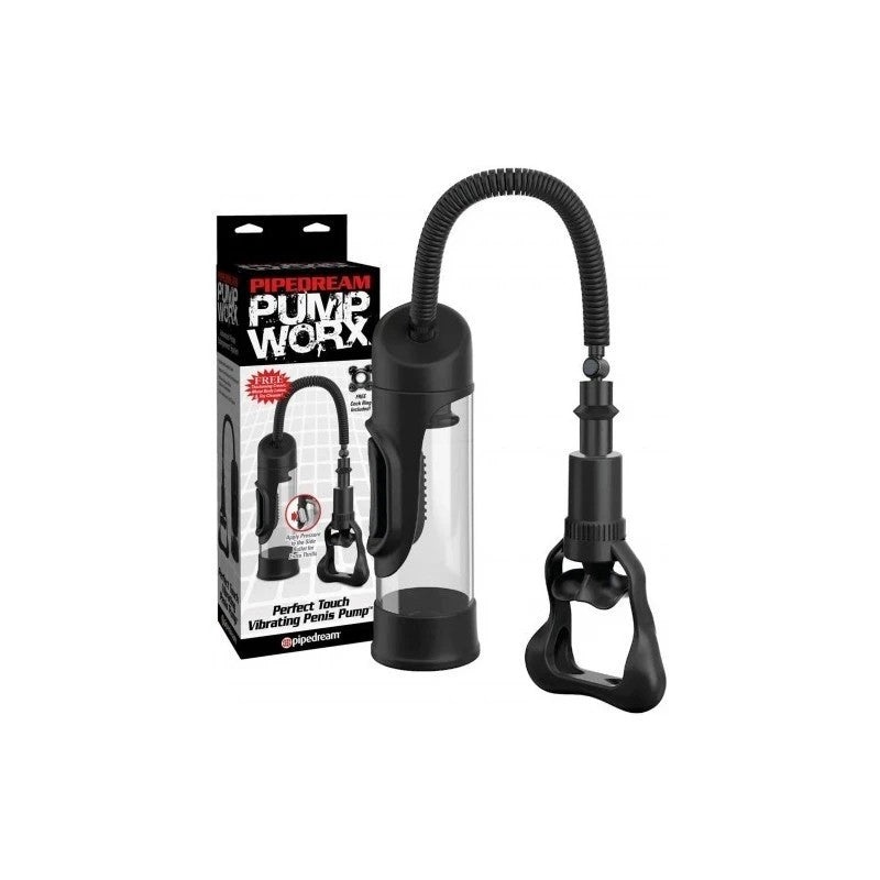 Pump Worx Perfect Touch Vibrating Penis Pump Pumps, Extenders and Sleeves