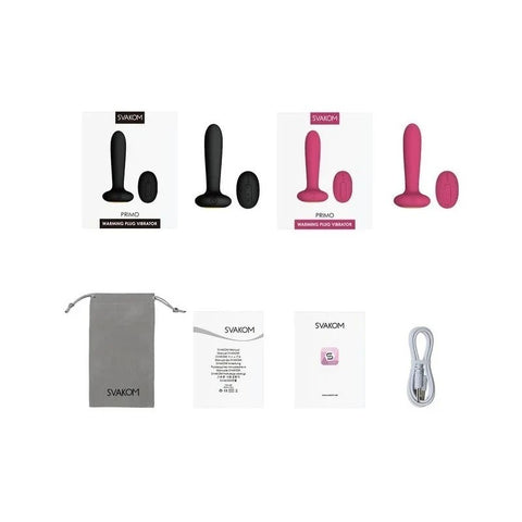 Svakom Primo Warming Remote Controlled Anal Plug Vibrator - Prostate Toys