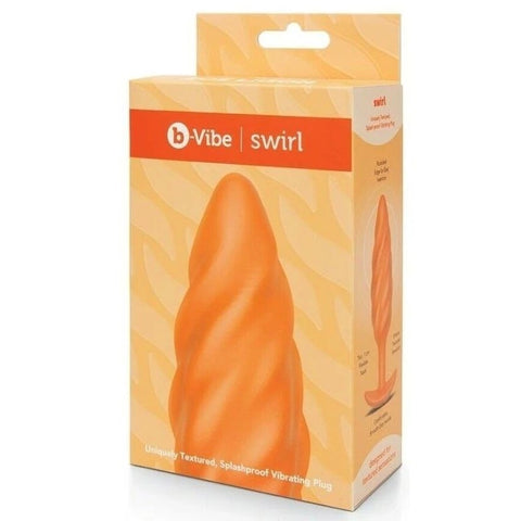 B-Vibe Swirl Texture Vibrating Plug - Thrilling Sensations - Butt Plugs