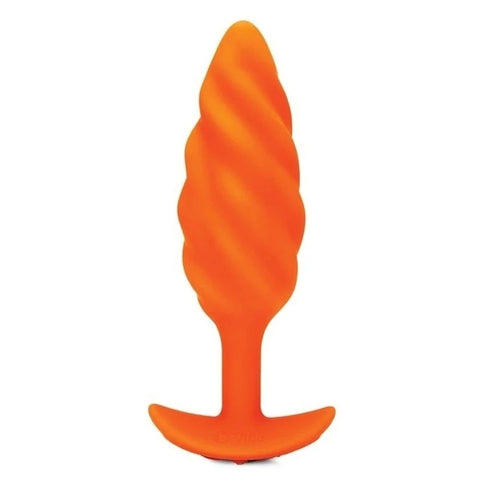 B-Vibe Swirl Texture Vibrating Plug - Thrilling Sensations - Butt Plugs