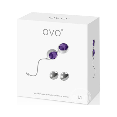 OVO L1 Silicone Kegel Love Balls White/Lilac - Love Eggs and Kegel Exercisers