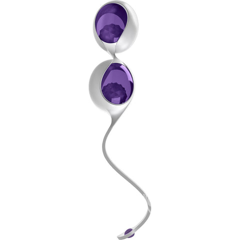 OVO L1 Silicone Kegel Love Balls White/Lilac - Love Eggs and Kegel Exercisers