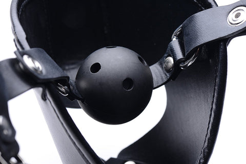 Pup Puppy Play Hood and Breathable Ball Gag - Bondage Gags and Bits