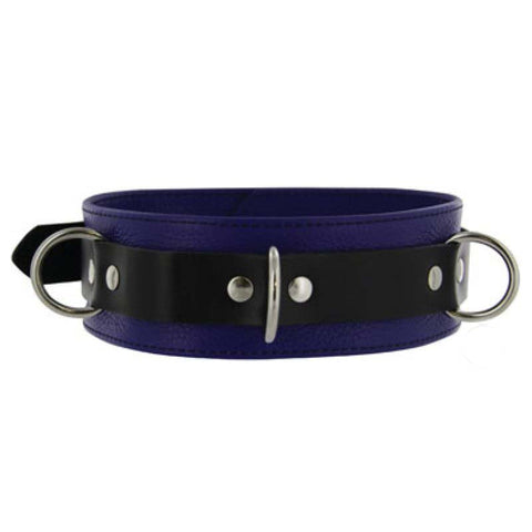 Purple Pleasures BDSM Collar with Studs O-Rings - Collars and Leads