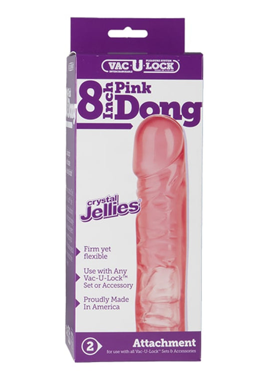 Doc Johnson Vac-U-Lock 8 Inch Crystal Jellies Realistic Dong - Realistic Dildos