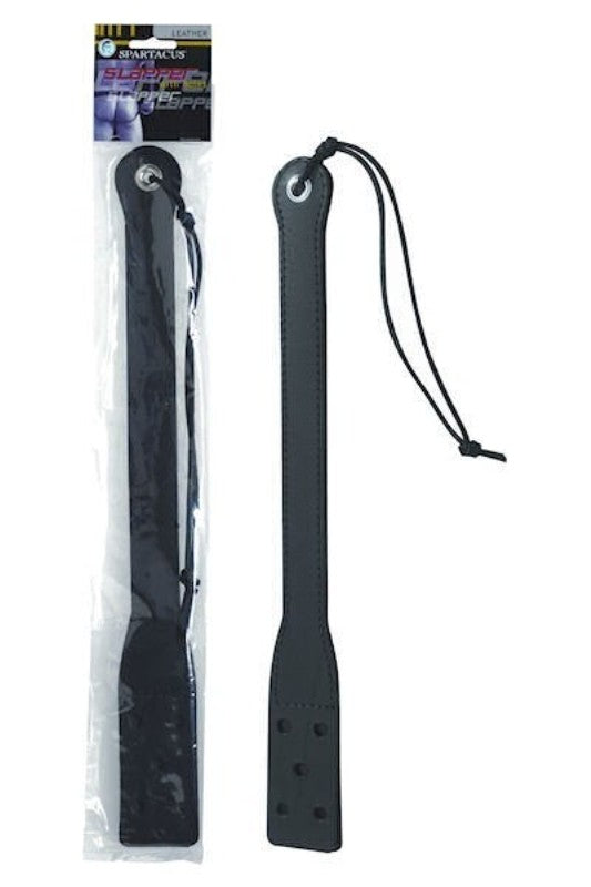 18 Inch Long Black Leather Slapper - Paddles And Slappers