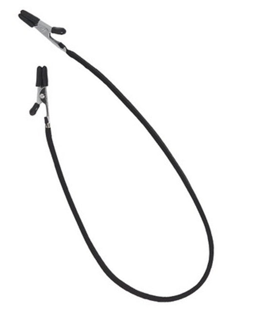 Blackline Endurance Teaser Clamps - Leather Tether - Nipple and Clit Clamps