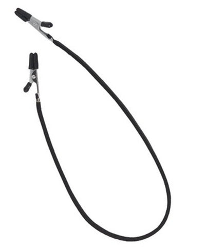 Blackline Endurance Teaser Clamps - Leather Tether - Nipple and Clit Clamps