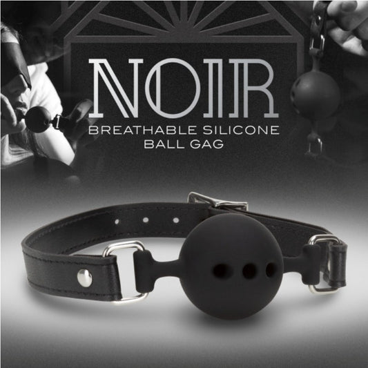 Breathable Silicone Gag Black - Bondage Gags and Bits