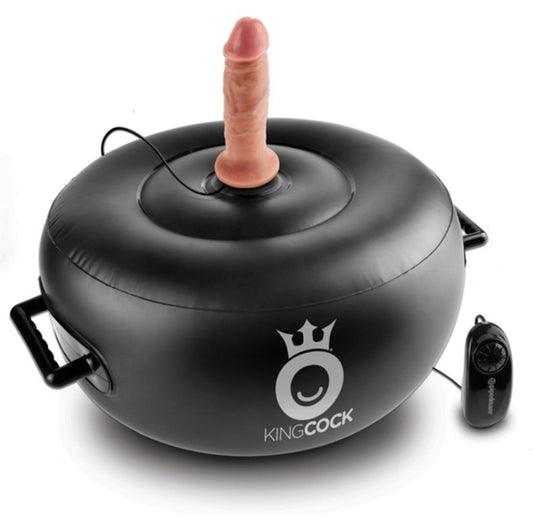 King Cock Vibrating Inflatable Dildo Hot Seat Black Sex Machines