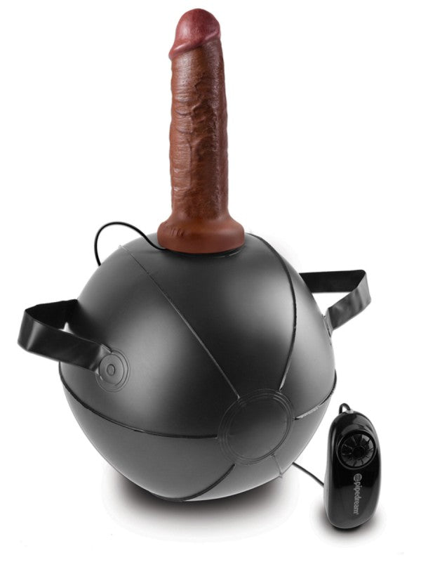 King Cock Vibrating Mini Sex Ball with 7 in. Brown Sex Machines