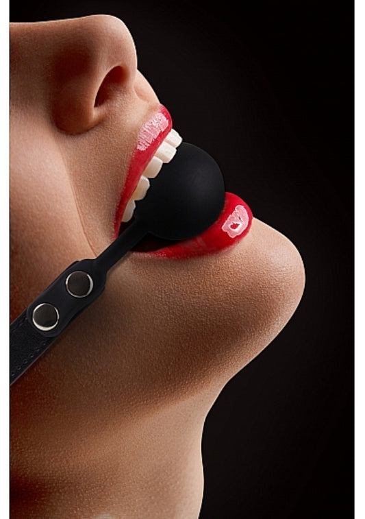 Ouch! Silicone Bondage Ball Gag Black - Bondage Gags and Bits