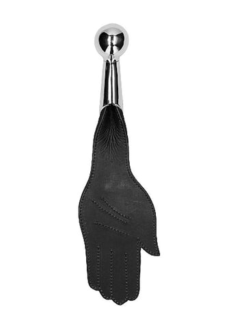 Pain Saddle Leather Hand Paddle Metal Ball Handle - Paddles And Slappers