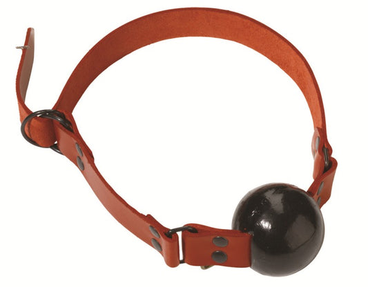 Spartacus Red Rubber Ball Gag with D Ring Closure Large - Bondage Gags and Bits