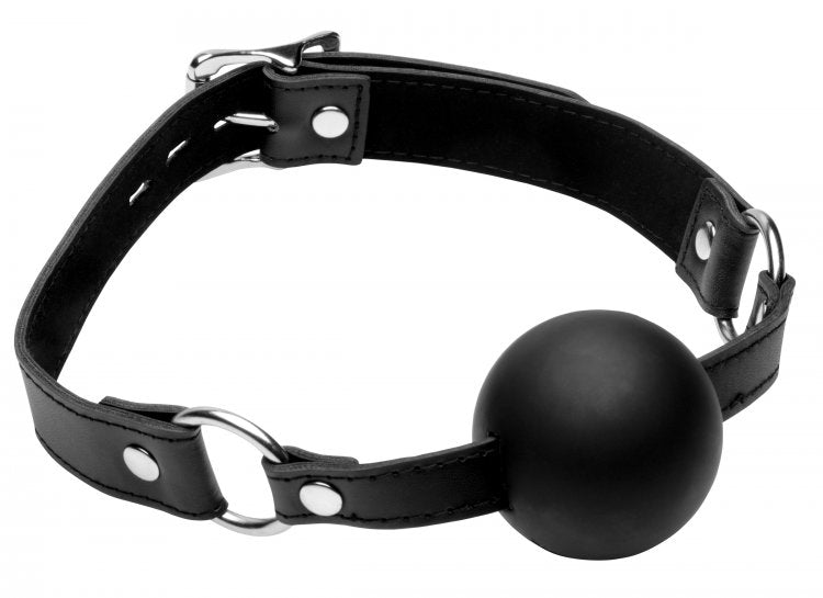 Strict XL Silicone Gag Ball 2 Inch Black Bondage Gags and Bits