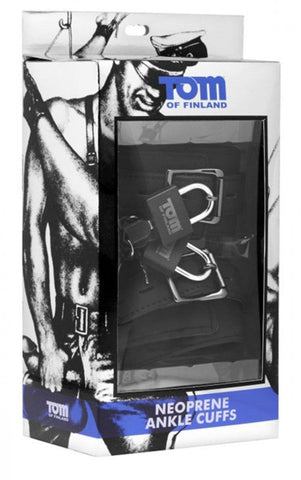 Tom of Finland Neoprene Ankle Cuffs with Lock - Cuffs and Restraints
