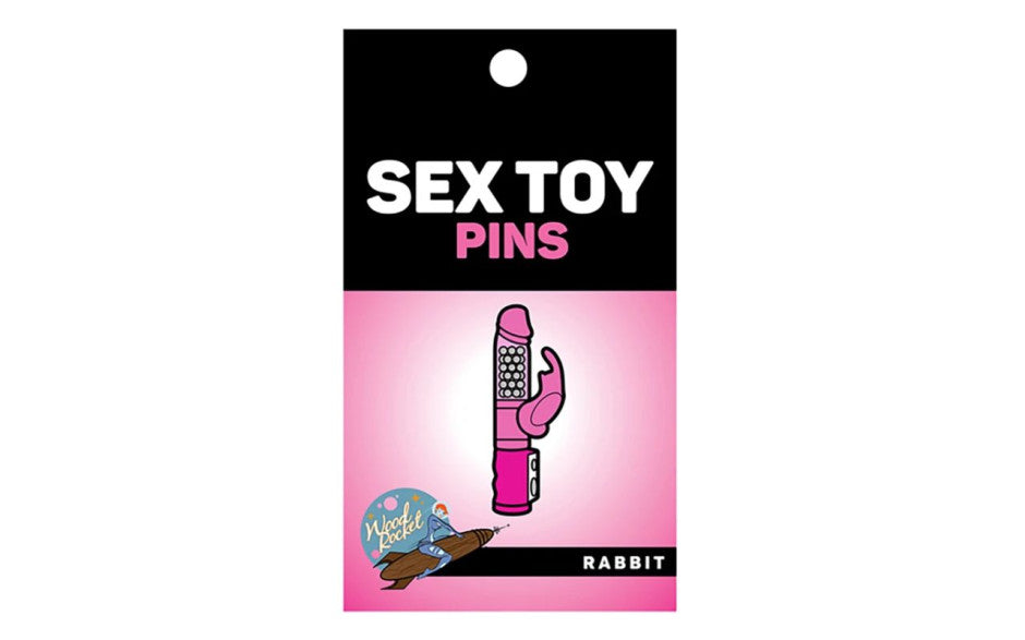 Wood Rocket Rabbit Style Novelty Enamel Pin - Party Gifts and Novelties