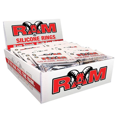 Nasstoys RAM 24 Silicone Rings Pop Box Cock Ring Set in Black Blue & Purple 3 Sizes - Cock Ring Sets