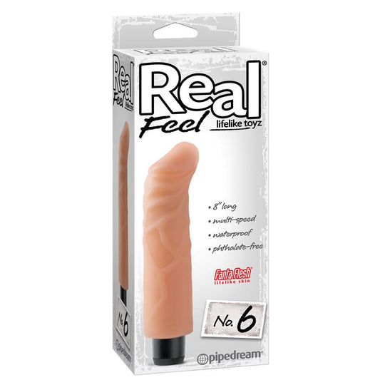 Pipedream Real Feel Lifelike Toyz Vibrating Dong No 6 Flesh - Realistic Dildos