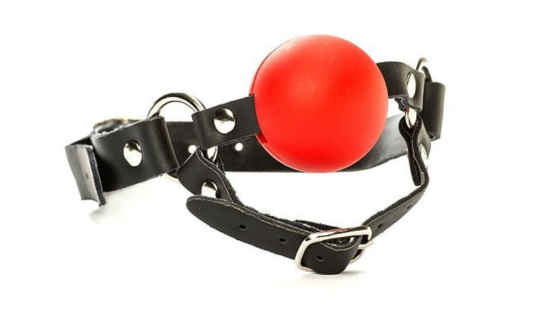 BDSM Ball Gag with Chin Strap Thin Bondage Gags and Bits