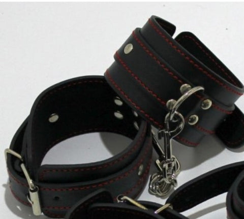 BDStyle Faux Leather Bondage Wrist and Ankle Restraints - Cuffs and Restraints