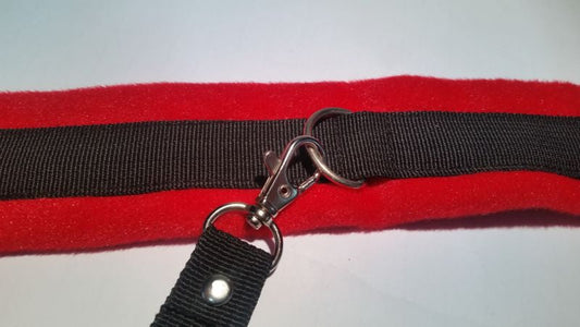 BDStyle RednBlack Velcro Collar & Removable Lead - Collars and Leads